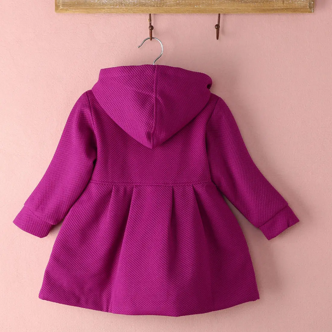 Милые Девочки зимняя теплая шерсть Смеси Snowsuit бушлат куртка верхняя одежда из хлопка Розовый и красный цвет От 0 до 3 лет