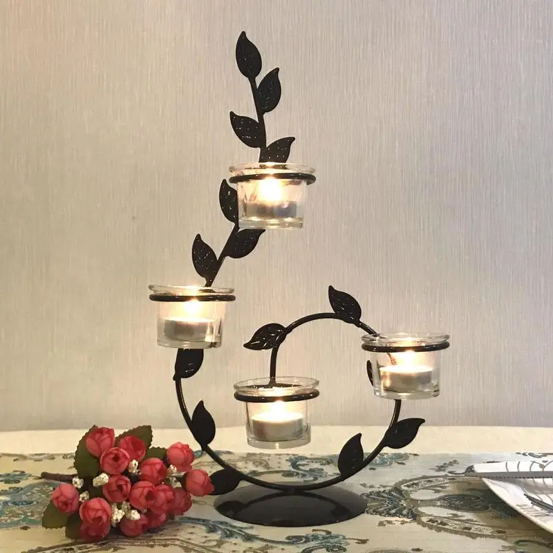 European wrought iron candle holder Valentine's Day romantic home
