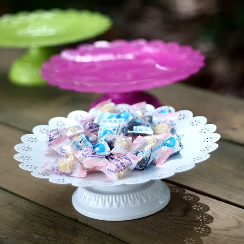 Rustic Iron Serving Plates Lace Metal Cake Tray Home Candy Dish 24*7