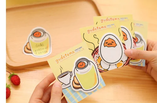Kawaii Gudetama Lazy Egg Sticky Notes самоклеющиеся блокноты для заметок яичная скорлупа