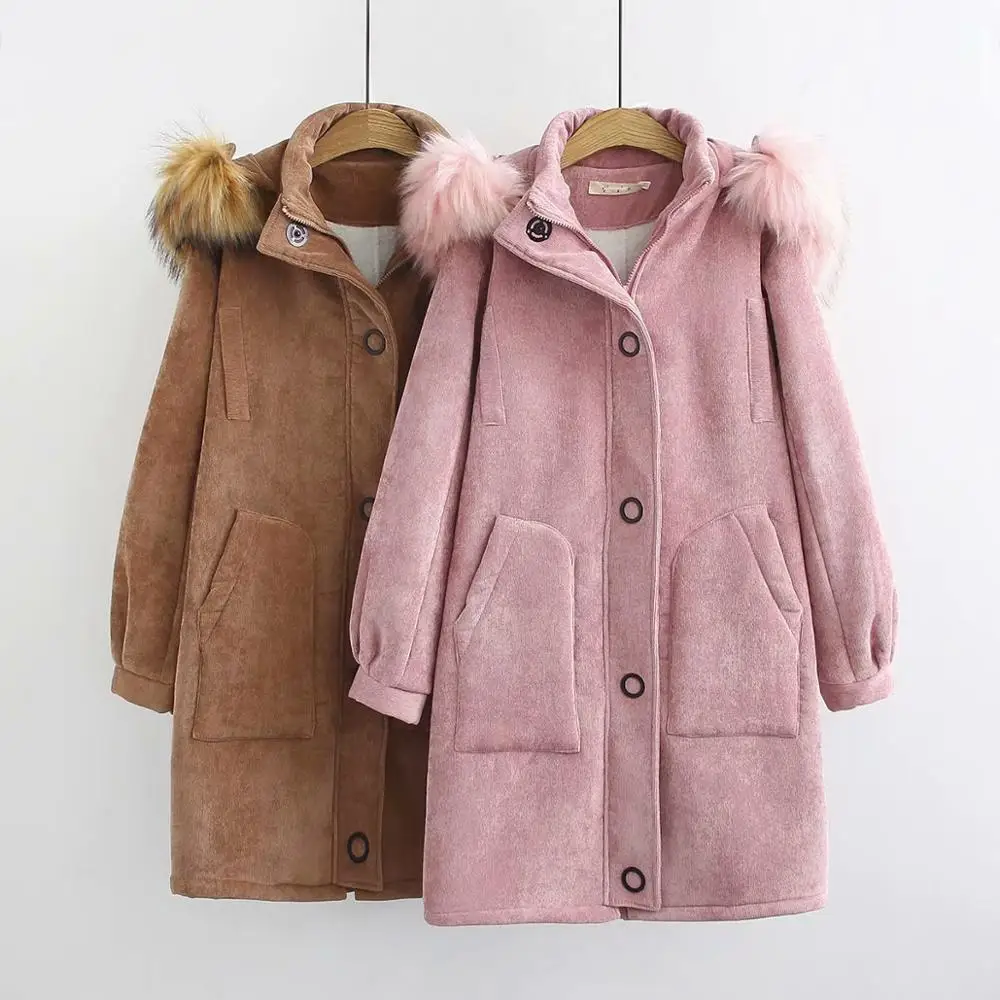 Парки зимние женские большие размеры 2019 Повседневная модная розовая Зимняя верхняя одежда с капюшоном пальто толстые теплые парки над