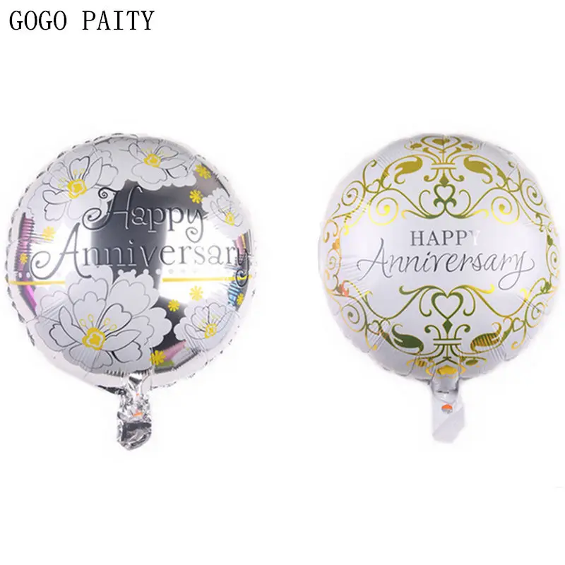 

GOGO PAITY New 18-inch round anniversary happy aluminum film balloon festival shopping mall event decorative balloon