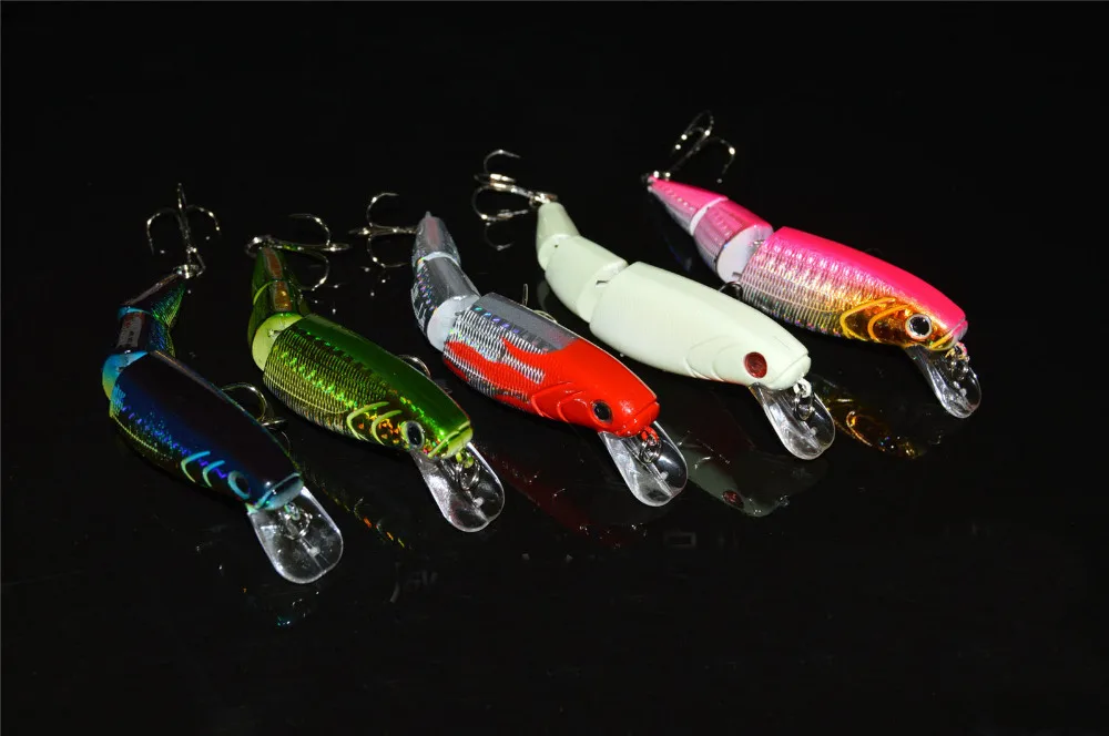 

5PCS Fishing Multi section Lure 3 Segment Swimbait Crankbait Minnow 11cm/15g