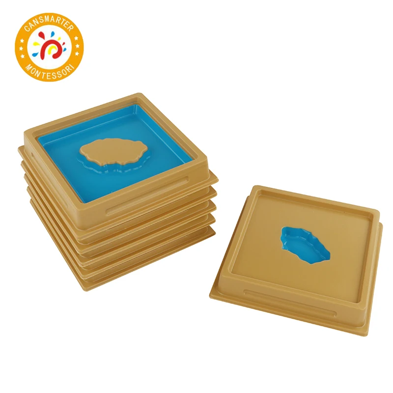 Montessori Material Learning Geography Land and Water Form Trays Baby Toy Knowledge of the World Te - 33028363363