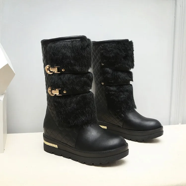 XDA/Акция; большие размеры 35-43; женские зимние ботинки; модная теплая обувь на меху со скрытой танкеткой; женские зимние ботинки до середины голени на платформе