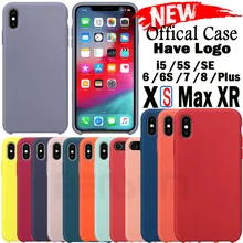 

Have Logo Original Silicone phone case for iPhone X 7 8 Plus for Apple offical Cover for iPhone 6 6S Plus 5 5S SE XS Max XR case