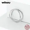 WOSTU-Anillo de plata de primera ley con forma de cruz de doble capa para mujer, sortija, plata esterlina 925, estilo clásico, 2022, CQR543 ► Foto 3/6