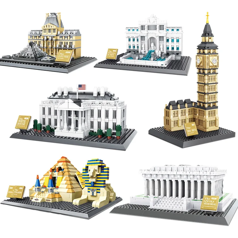 

Small Particle World Famous Architectural Series Diy Building Blocks Compatible with Legoingly Toys for Children Kids Gifts
