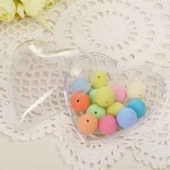 

30pcs Candy Box for Christmas Tree Hanging Home Decor Flower Preservation Container Transparent Plastic Hollow Heart Shape Ball