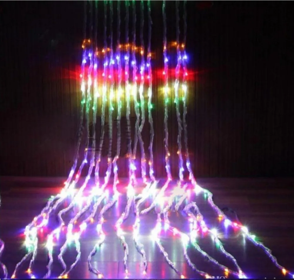 Led Waterfall String Curtain Light 9m * 3m Water Flow Christmas String