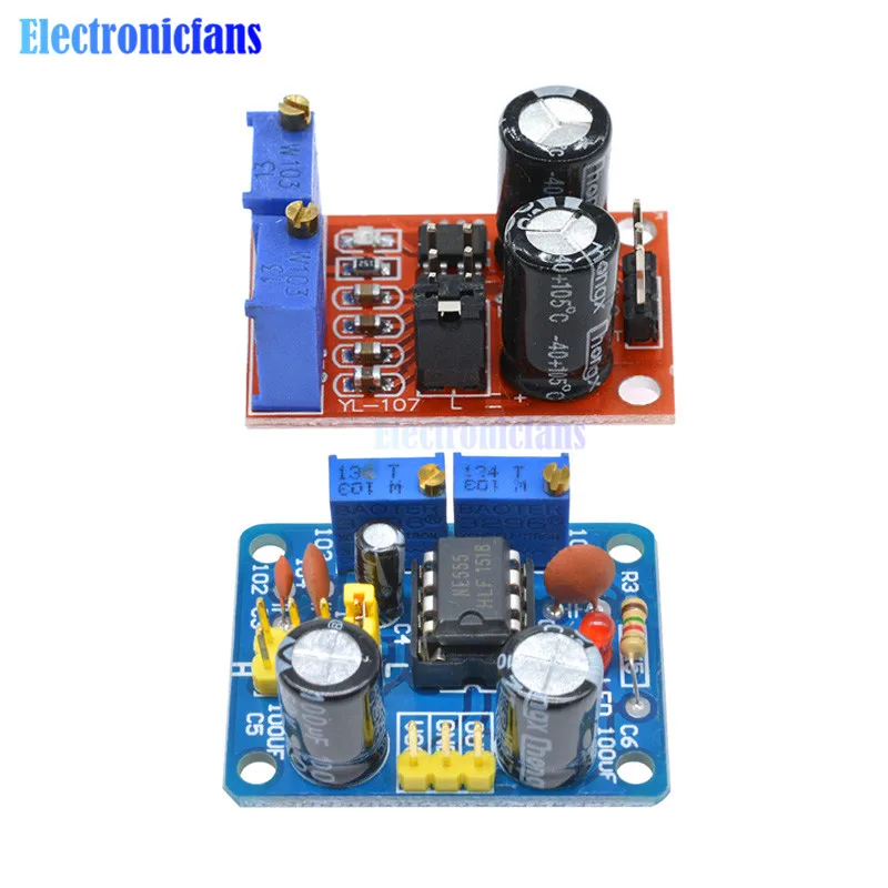 

NE555 Pulse Frequency Duty Cycle Square Wave Rectangular Wave Signal Generator Adjustable 555 Board NE555P Module diymore