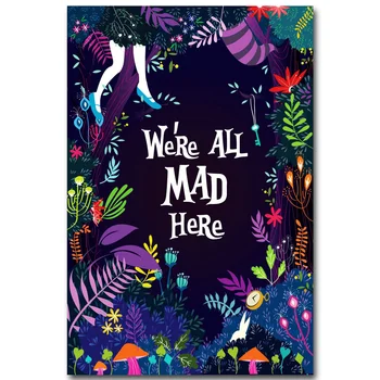 

Alice In Wonderland Art Silk Fabric Poster Print 13x20 24x36inch Movie Pictures for Children Room Wall Decoration 002