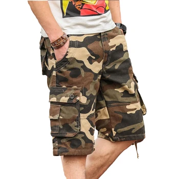 

Military Cargo Shorts Men Hip Hop Baggy Shorts Zipper Mens Camo Harajuku Bermuda Skateboard Gasp Camouflage Short Man S6T15