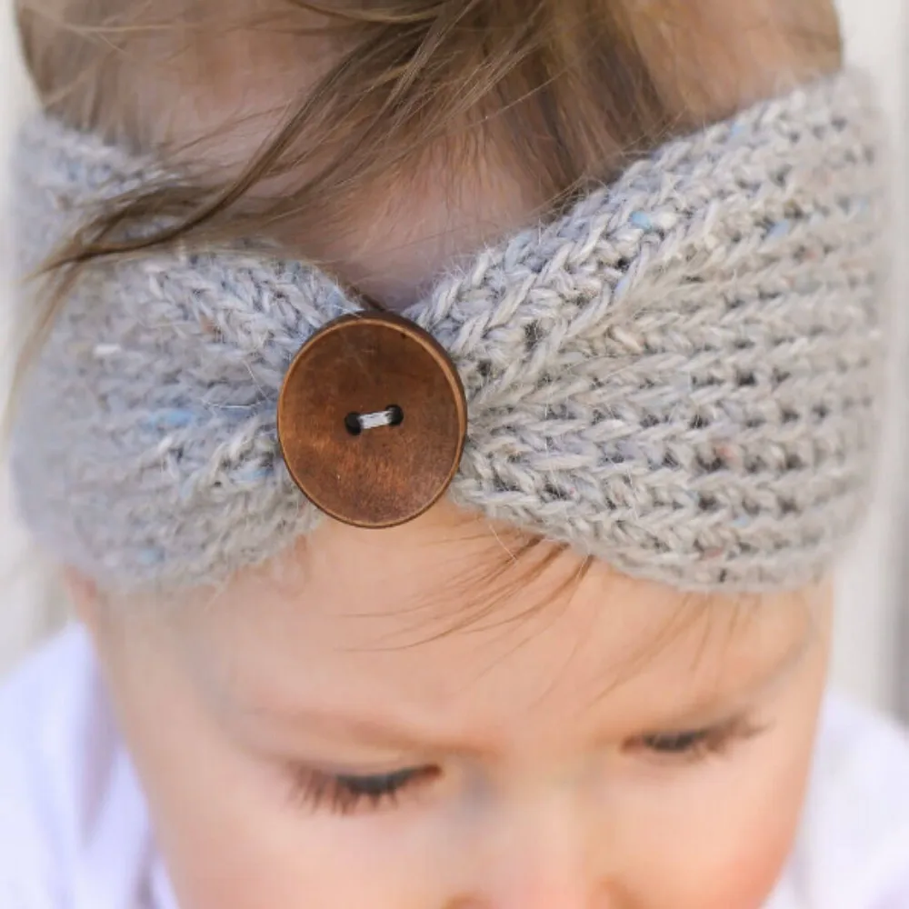 Baby headbands headwear manual wool woven Baby Headband knitted belt buckle elastic hair band 6 colors