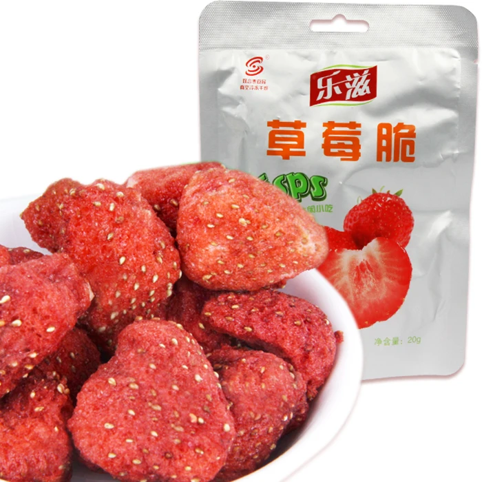 Freeze dried fruit chips strawberry dry dried fruit casual food 20g/bagchip dspbag giraffebag