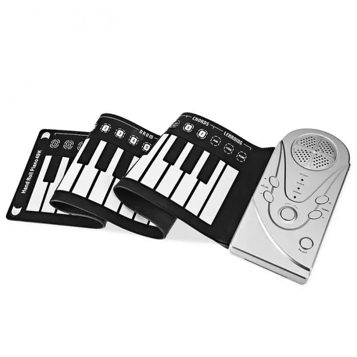 Портативный Гибкий цифровой клавиатуры фортепиано 49 клавиш тонов ритмы складной Электроинструменты электронный рулонное пианино игрушки