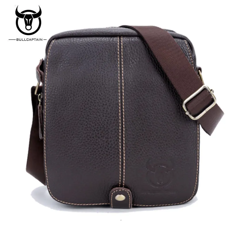 

Bullcaptain Men Retro Leather Messenger Bag EKPHERO Genuine Leather Sling Bag Designer Solid Business Crossbody Bag For Men