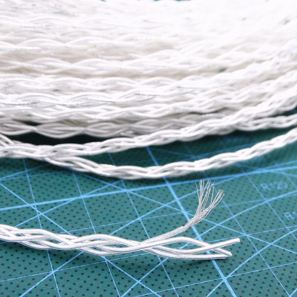 1 м 4 ядра 5N pcocc посеребренный аудио кабель для наушников DIY Замена Ремонтный