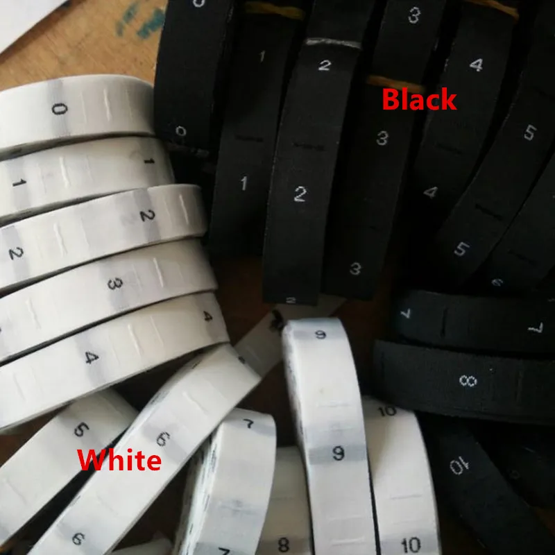 

100PCS Black/White damask polyester cloth size label baby clothes woven tags from 0 to 10