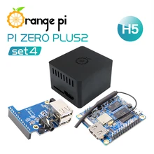 Оранжевый Pi Zero Plus 2 H5 набор 4: Zero Plus 2 H5+ защитный черный чехол+ плата расширения, макетная плата, за пределами малины