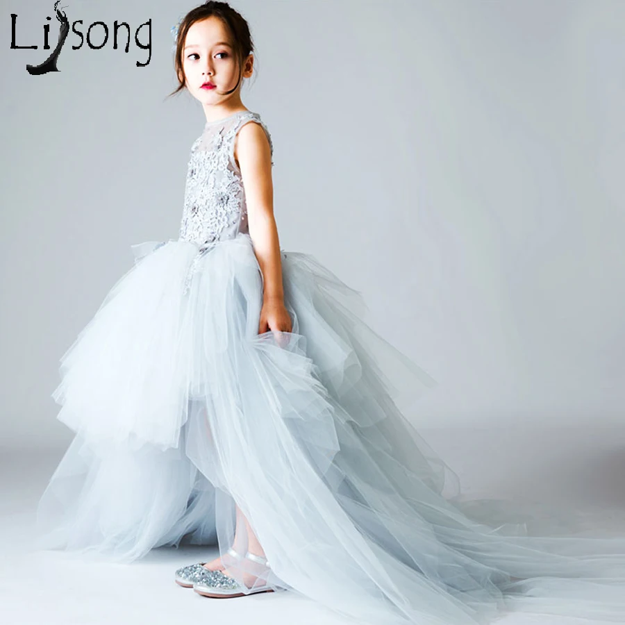 Unique Flower Girl Dresses Hi low Celebrity Red Carpet Party Dress