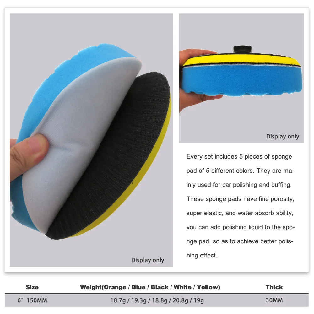Cuque Polisher Buffer Pad Set 5Pcs Smart Cleaning Polishing Sponge Cushion Set Round Practical Car Polishing Machine Waxing Manual Artifact Cotton Tool Universal 6英寸 Cuque Polisher Buffer Pad Set 5Pcs Smart Cleaning Polishing Sponge Cushion Set Round Practical Car Polishing Machine Waxing Manual Artifact Cotton Tool Universal 6英寸