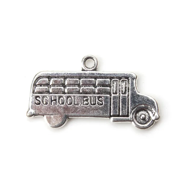 

10pcs/lot School Bus Charms Antique Double Sided Jewelry DIY Pendant Necklace Jewelry Accessories Manufactured 23mm x 13mm