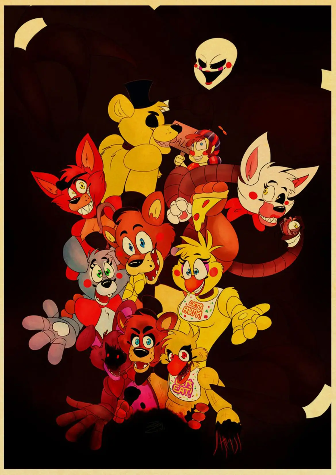 Игра Five Nights at Freddys ретро постер украшение для дома наклейки на стену|Рисование и