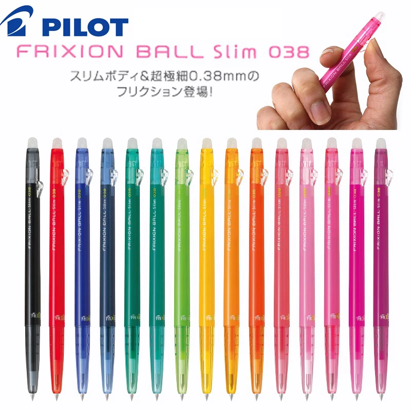 

9 Pieces Pilot FRIXION Pen slim Erasable Gel Pen Ball Point 0.38 mm Japan LFBS-18UF