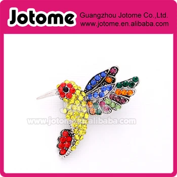

1 1/2"H x 1 1/4"W inches Yellow Bird Brooch, Crystal Humming Bird Broach, Yellow Bird Jewelry