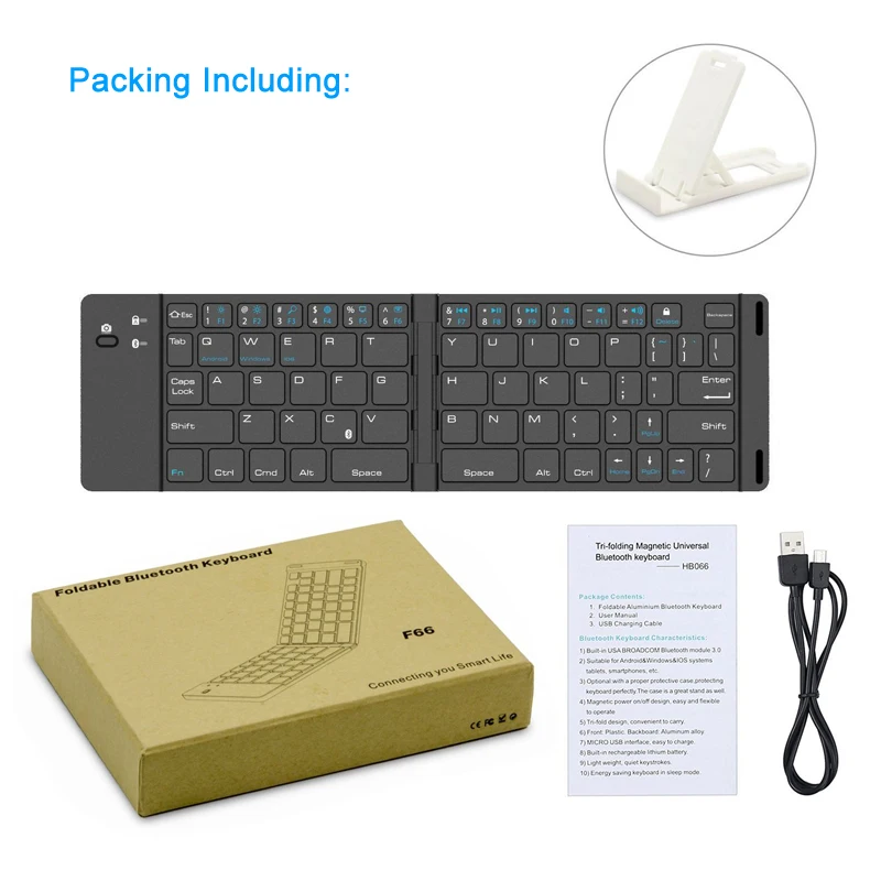 7 Foldable Keyboard Bluetooth