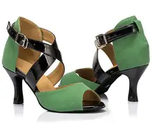 New Green Suede Salsa Tango Ballroom Dance Shoes Latin Dance Shoes Salsa Dancing Shoes Bachata Dance Shoes