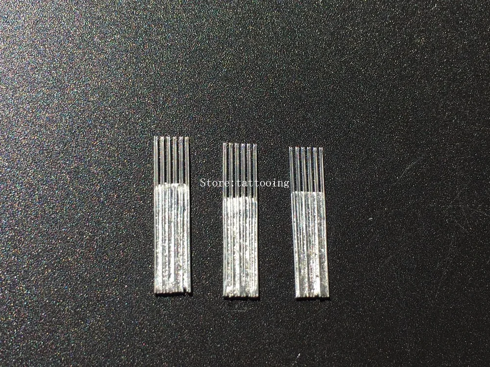 

100 Pcs Shading Eyebrow Microblading 6M1Pin Flat Double Line Needle Eyebrow Tattoo Blade 3D Tattoo