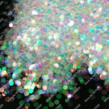 50 г-1,5 мм(1/1") 060 белый цвет с цветными лучами блеск для ногтей Шестигранная форма для украшения ногтей и блестки для ногтей