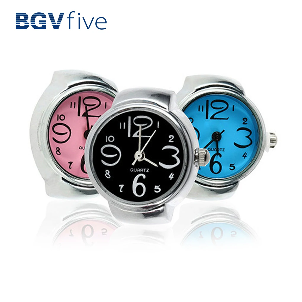

Smart Steel Round Elastic Quartz Finger Ring with-watch New Arrive For Party
