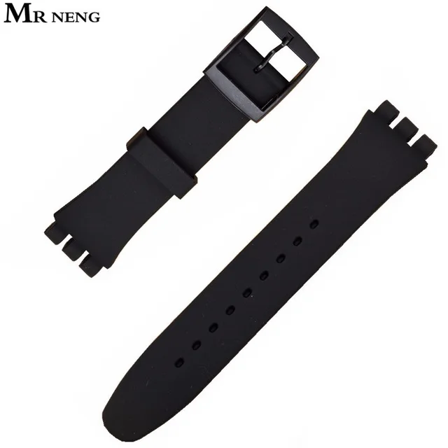 MR NENG High Quality Black Watch Band 17mm 19mm 20mm Silicone Rubber Watchband F MR NENG High Quality Black Watch Band 17mm 19mm 20mm Silicone Rubber Watchband F