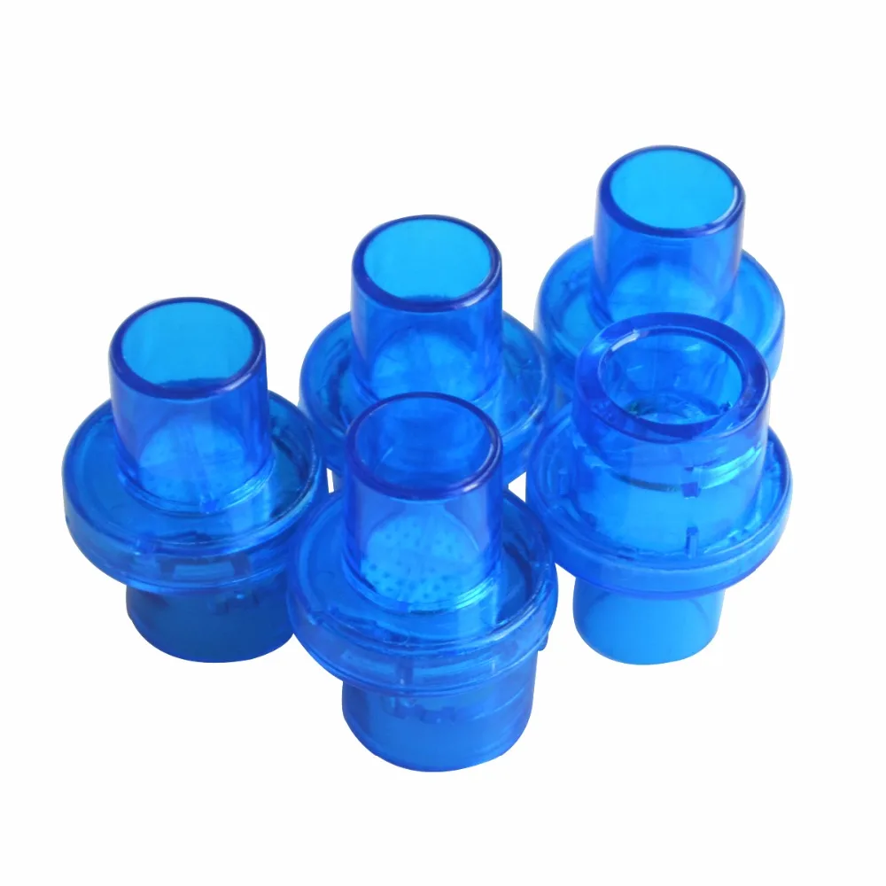 

10Pcs/Lot CPR Training Practice Mask Valve w/Filter With One-Way For First Aid Practice Color Blue Dia 22mm CE Approval