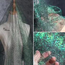 ZENGIA нерегулярные выдалбливают блестяще Оптическая сеть сетки пряжа свадебное платье кружева импорт перспектива красочные лазерная ткань