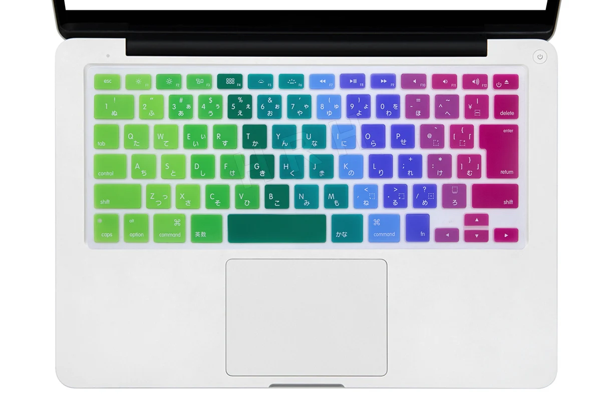 HRH Ombre радуга животное Японский силиконовый чехол для клавиатуры протектор кожи для Macbook Air13 Pro Retina13 15 17 аксессуары для ноутбука