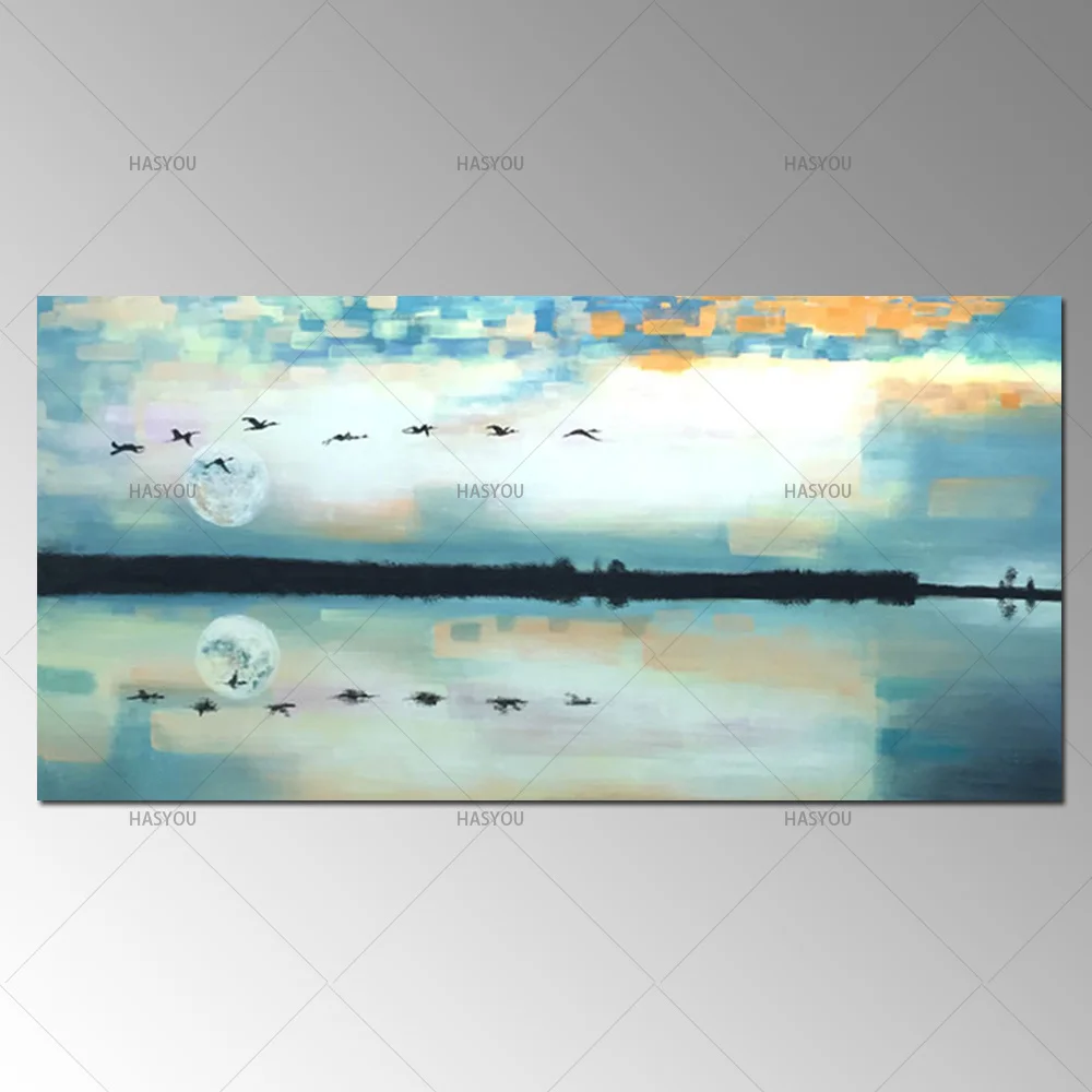 

Best Gifts Hand-painted Beautiful Abstract Sea Landscape Oil Painting On Canvas Handmade Abstract Sea And Sky Oil Paintings