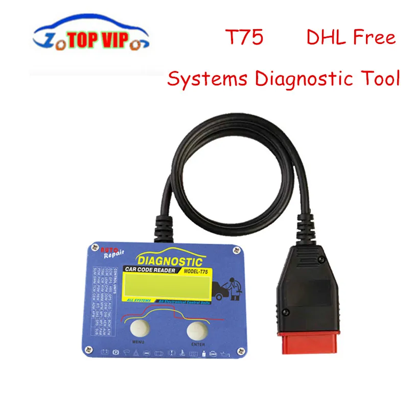

5pcs/lot DHL Free Professional Auto Code Reader T75 OBD2 Code Scanner With Good Quality Free Shipping
