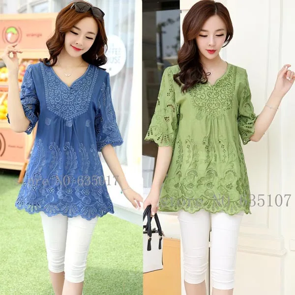 

New 2018 summer style cotton blusas vetement femininas clothes blusa feminina blouses embroidery women shirt summer blouses