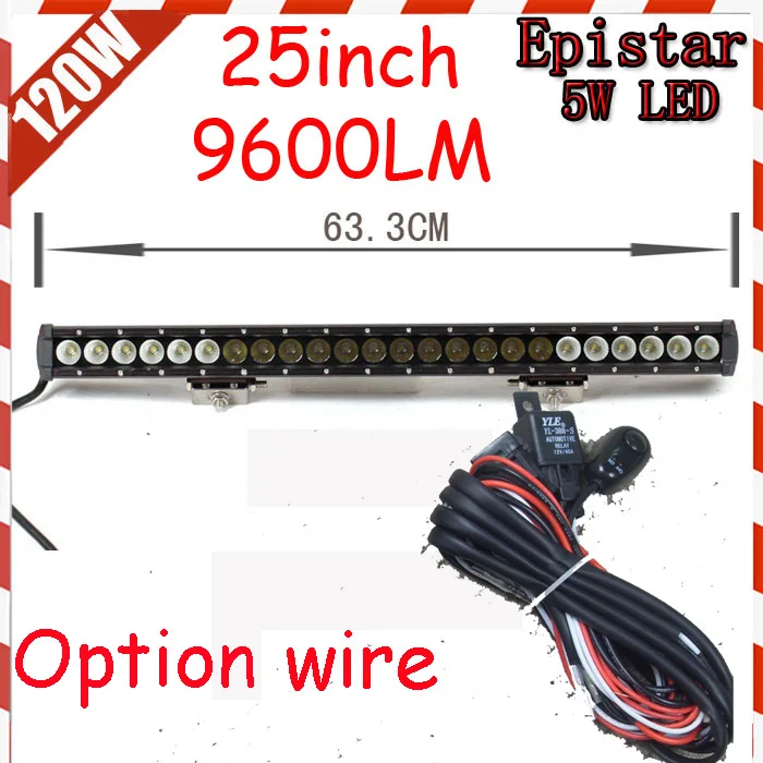 Free DHL UPS FEDEX ship 25 120W 9600LM 10 30V 6500K LED working bar led offroad
