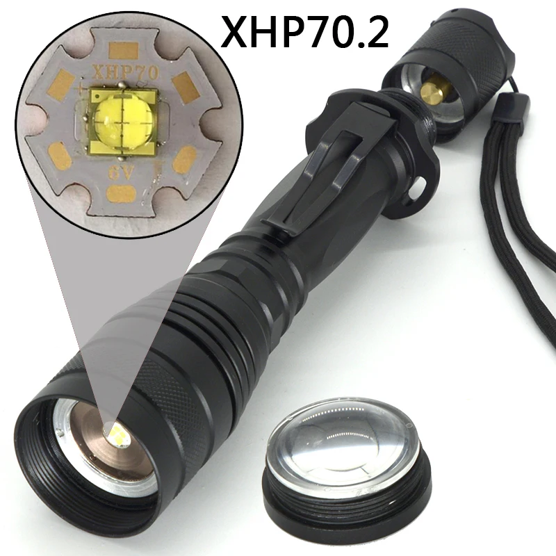 Litwod Z30P75 CREE XLamp XHP70.2 XHP50 чип 3200lm зум-объектив 18650 Мощный тактический светодиодный фонарь