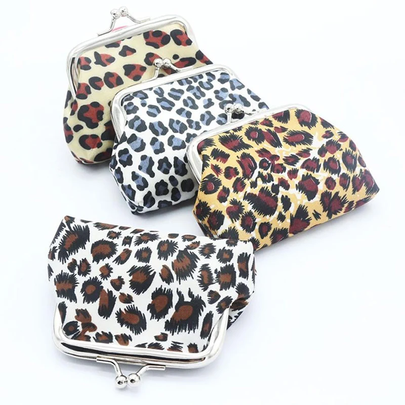 

Naivety Canvas Leopard Printing Coins Purses Floral Prints Coin Purse Fabric Wallet Hasp Mini Bag Key Carrying Bag