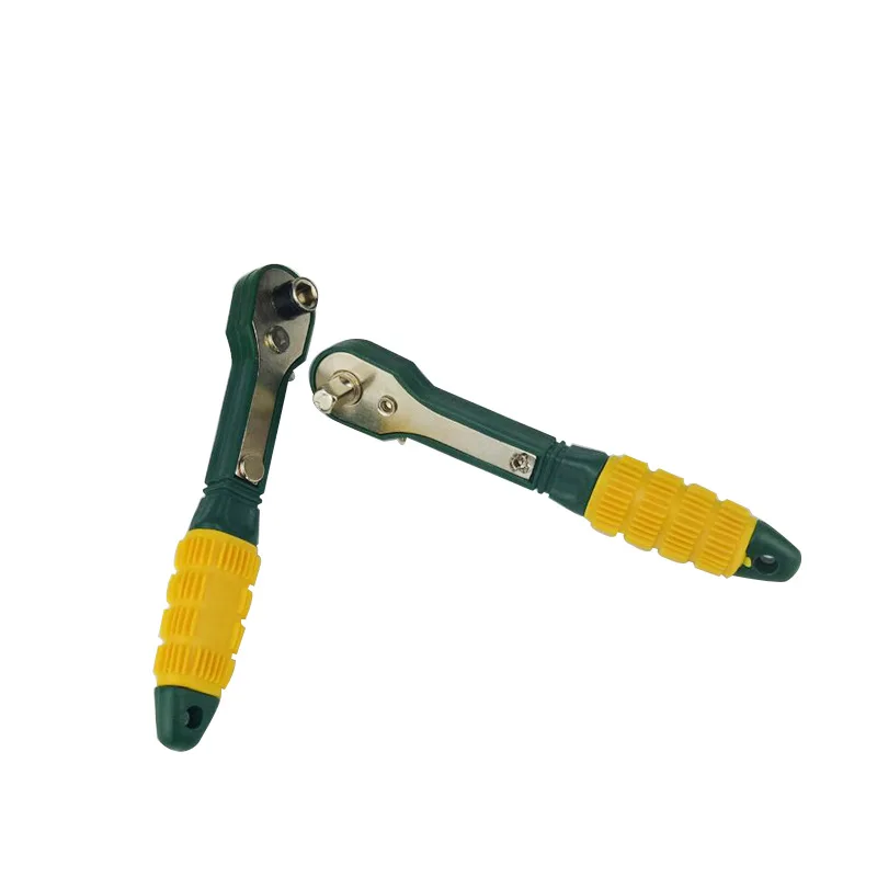 

Yellow green mini ratchet wrench 1/4 screwdriver rod 6.35 fast and easy non-slip handle