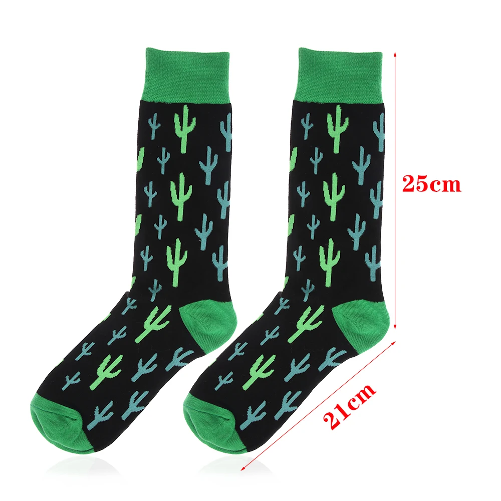 1 пара персонализированных носков унисекс для женщин и мужчин, носки в стиле хип-хоп, забавные чулочно-носочные изделия, хлопковые мягкие носки С КАКТУСОМ