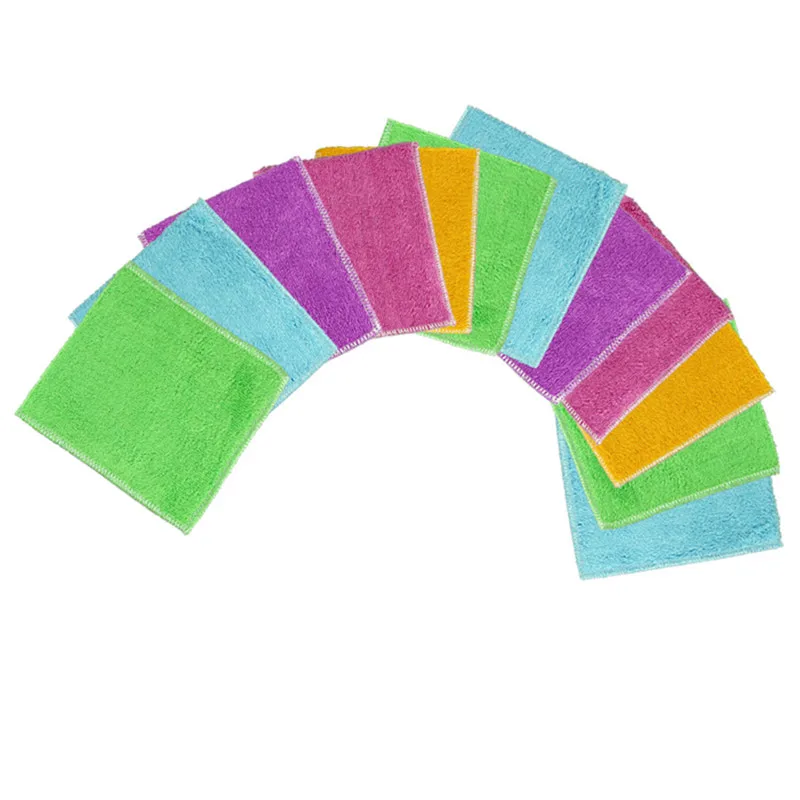 

12Pcs/20Pcs/30Pcs New Arrival Kitchen Cleaner wipping rags efficient Bamboo Fiber Cleaning Cloth home washing dish Cloth 5.7