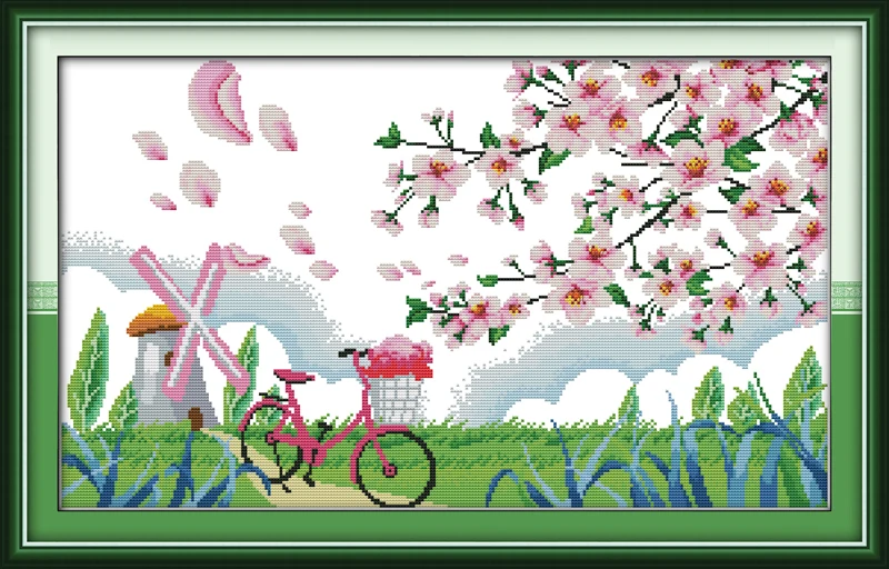 Набор для вышивки крестиком Gentle breeze in spring 18ct 14ct 11ct напечатанный холст вышивка