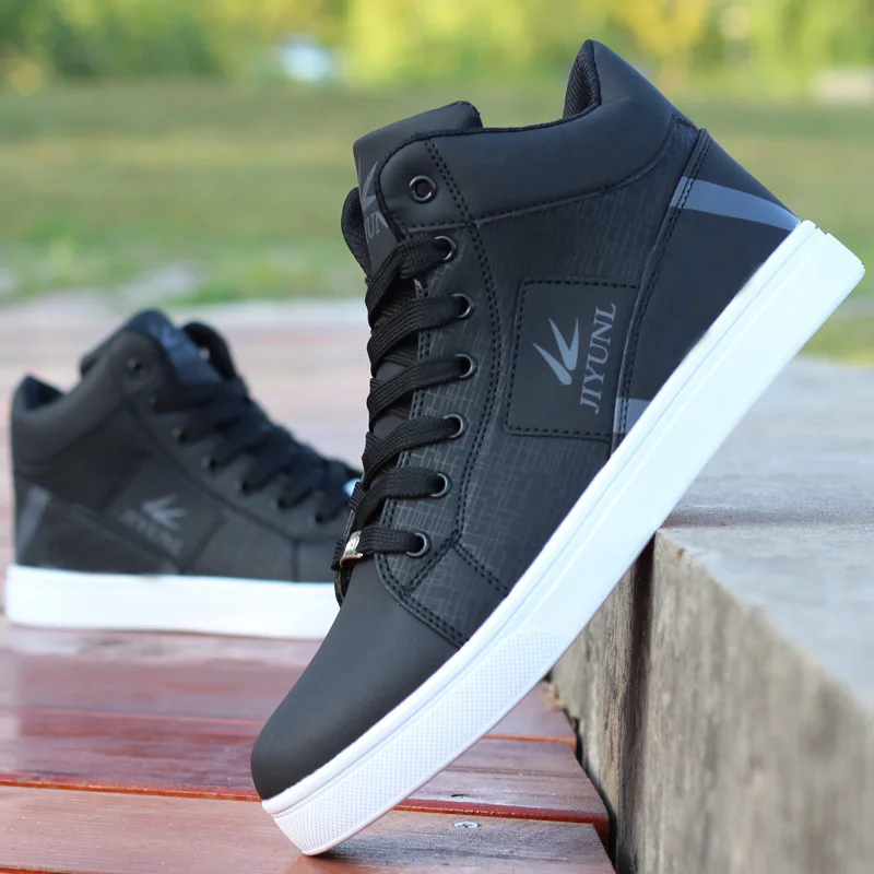 Fashion Men Boots Winter Shoes Man Hip-hop High Help Shoes Lace-Up Casual Leather Boots Comfortable Superstar Adult Men's Shoes